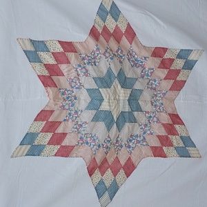 Handmade Vintage Large Star Burst Six Points In Vintage Material